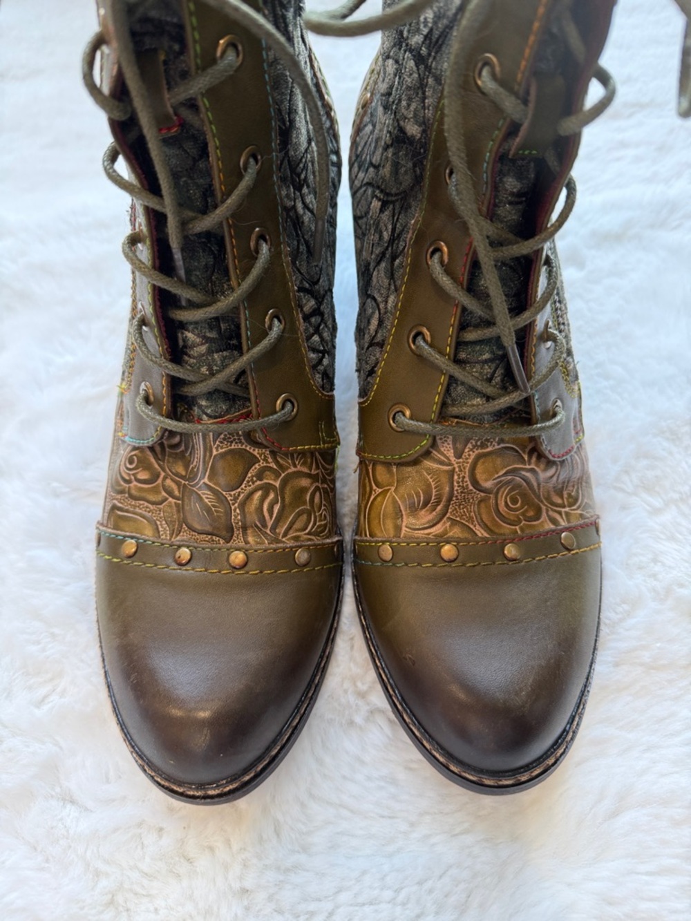 L’artiste Spring Step Avyanna Cap Toe Bootie Olive Green size EU 40/US 9 - Picture 9 of 16